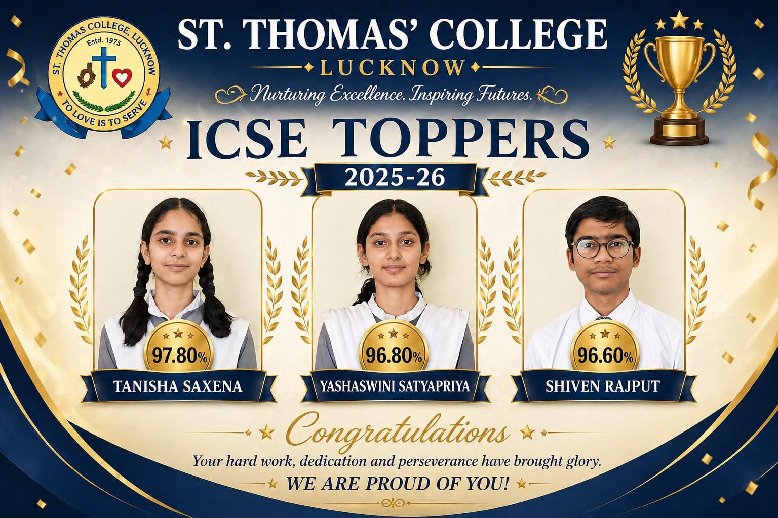 St. Thomas College ICSE Toppers 2025-26